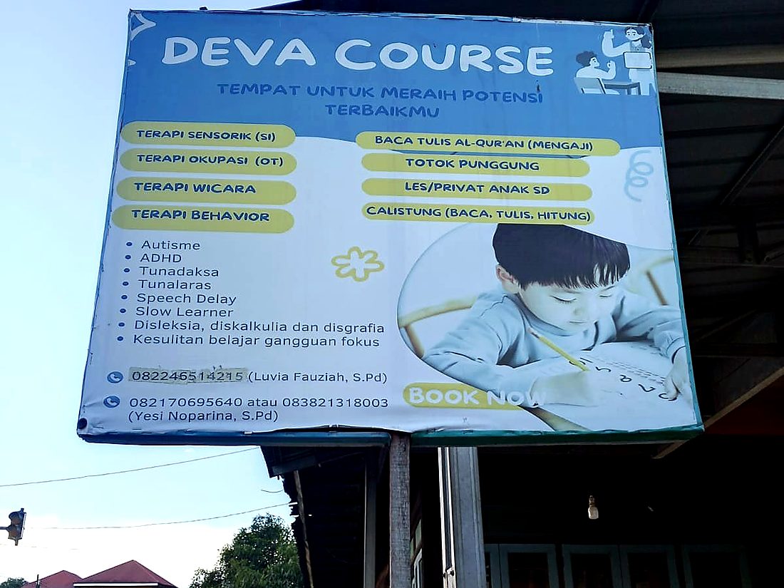 Tampak depan lokasi Deva Course di Pasar Usang Cupak